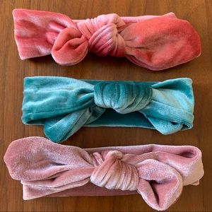 Baby velvet headband twist knot bow lot of 3